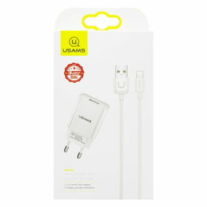 Nabíjačka USAMS T21 USB 10W + Kábel Lightning 1m Biela (EU Blister)