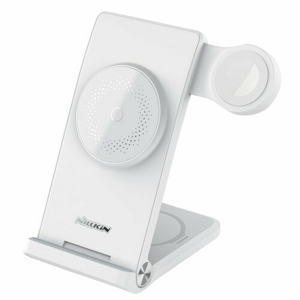 Nillkin PowerTrio 3v1 Bezdrátová Nabíječka MagSafe pro Apple Watch White (MFI) (Pošk. Balení)