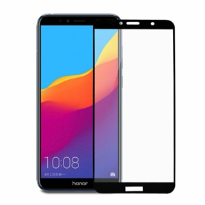 Ochranné sklo 6D Glass 9H Huawei Y6 Prime 2018/Y6 2018/Honor 7A celotvárové (full glue) - čierne (testované)