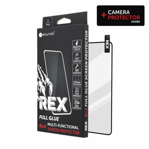 Ochranné sklo celotvárové + Ochranné sklo na kameru Samsung Galaxy S21 FE 5G, Sturdo Rex, čierne