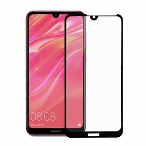 Ochranné sklo Glass 5D 9H Huawei Y7 2019 celotvárové (fullglue) - čierne