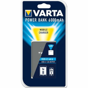 Power Bank VARTA Dual USB 6000mAh Čierny