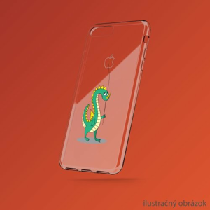 Priehľadné silikónové puzdro iPhone X, vzor zelený dino