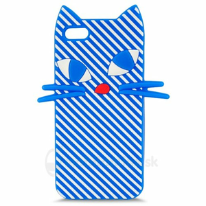 Puzdro 3D TPU iPhone 5/5s/SE motív mačka - modré