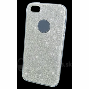 Puzdro 3in1 Shimmer TPU iPhone 5/5s/SE - strieborné