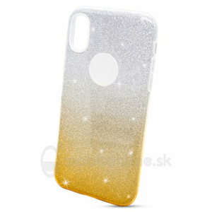 Puzdro 3in1 Shimmer TPU iPhone X - strieborno-zlaté