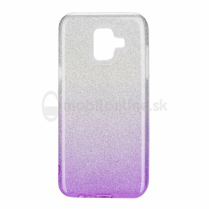 Puzdro 3in1 Shimmer TPU Samsung Galaxy A6 A600 - strieborno-fialové
