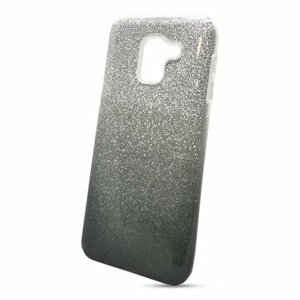 Puzdro 3in1 Shimmer TPU Samsung Galaxy J6 J600 - strieborno-čierne