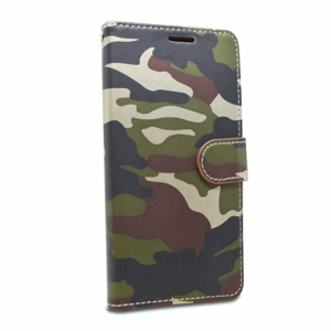 Puzdro Army Camouflage Book Huawei Y6 2019 - zelené