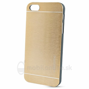 Puzdro Brúsený hliník NoName Hard iPhone 5/5s/SE- zlaté