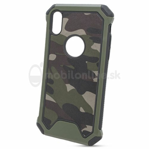 Puzdro Camouflage Army TPU Hard iPhone X - zelené