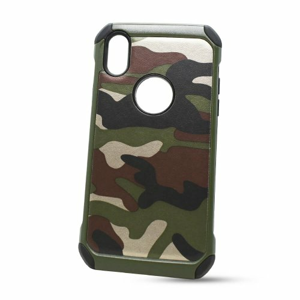 Puzdro Camouflage Army TPU Hard iPhone X/XS - zelené