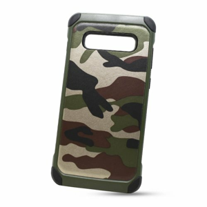 Puzdro Camouflage Army TPU Hard Samsung Galaxy S10+ G975 - zelené