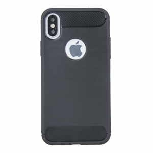 Puzdro Carbon Lux TPU iPhone XR - Čierne