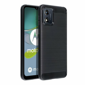 Puzdro Carbon Lux TPU Motorola Moto E13 - čierne