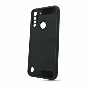 Puzdro Carbon Lux TPU Motorola Moto G8 Power Lite - čierne