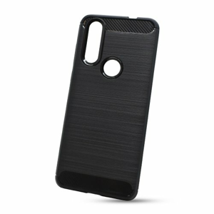 Puzdro Carbon Lux TPU Motorola One Action - čierne