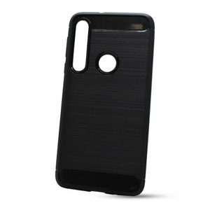 Puzdro Carbon Lux TPU Motorola One Macro - čierne