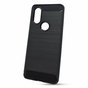 Puzdro Carbon Lux TPU Motorola One Vision - čierne