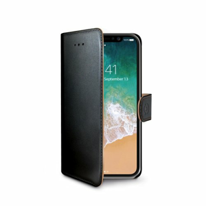 Puzdro CELLY Wally Book Apple iPhone X/XS (PU koža) - čierne