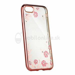 Puzdro Diamond TPU iPhone 7 Plus/8 Plus - vzor kvety ružovo-zlaté