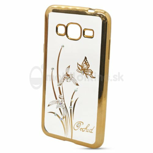 Puzdro Diamond TPU Samsung Galaxy J3 J320  motýľ -zlaté