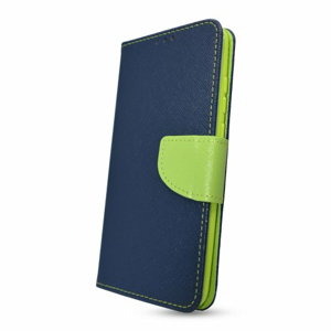 Puzdro Fancy Book iPhone 13 Mini - modro limetkové