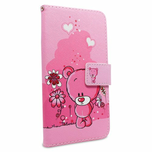 Puzdro Fancy Teddy Bear Book Huawei P20 Lite - ružové