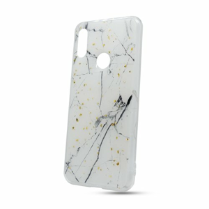 Puzdro Forcell Marble TPU Huawei P30 Lite - biele