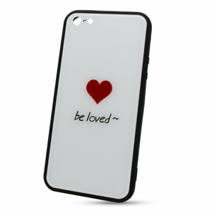 Puzdro Glass Hard TPU iPhone 5/5S/SE Srdce - biele