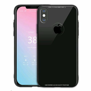 Puzdro Glass Hard TPU iPhone X - čierne