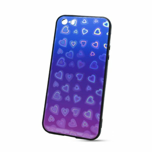 Puzdro Glass Reflect TPU iPhone 5/5S/SE Srdcia - modro-fialové