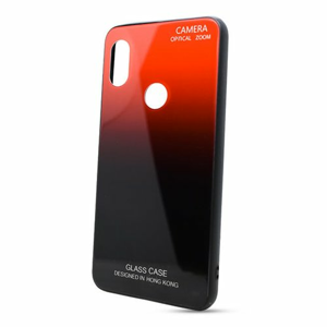 Puzdro Gradient Glass TPU Xiaomi Note 6 Pro - červené