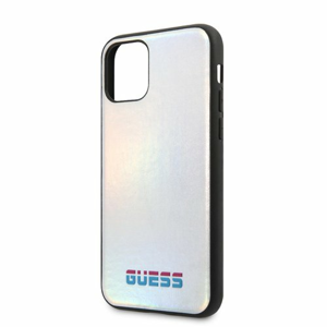 Puzdro Guess pre iPhone 11 GUHCN61BLD silikónové, strieborné