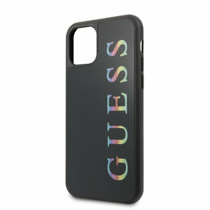 Puzdro Guess pre iPhone 11 GUHCN61LGMLBK silikónové, čierne