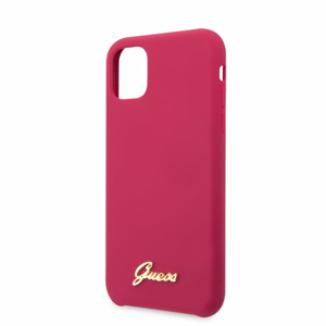 Puzdro Guess pre iPhone 11 GUHCN61LSLMGRE silikónové, ružové