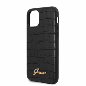 Puzdro Guess pre iPhone 11 GUHCN61PCUMLCRBK silikónové, čierne