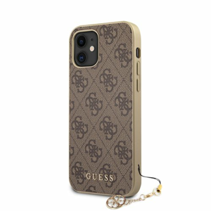 Puzdro Guess pre iPhone 12 Mini (5.4) GUHCP12SGF4GBR silikónové, hnedé