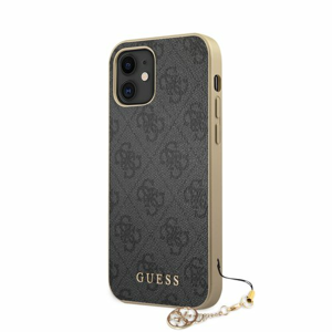 Puzdro Guess pre iPhone 12 Mini (5.4) GUHCP12SGF4GGR silikónové, sivé