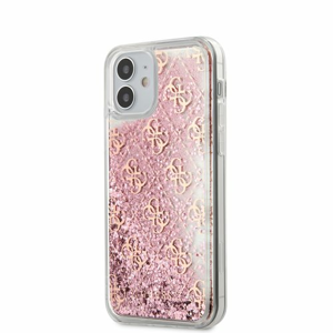 Puzdro Guess pre iPhone 12 Mini (5.4) GUHCP12SLG4GSPI silikónové s trblietkami, ružové