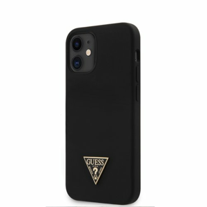 Puzdro Guess pre iPhone 12 Mini (5.4) GUHCP12SLSTMBK silikónové, čierne