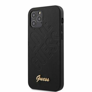 Puzdro Guess pre iPhone 12 Mini (5.4) GUHCP12SPUILGBK silikónové, čierne