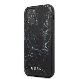 Puzdro Guess pre iPhone 12 Pro Max (6.7) GUHCP12LPCUMABK silikónové, čierne