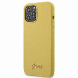 Puzdro Guess pre iPhone 12/12 Pro (6.1) GUHCP12LLSLMGYE silikónové, žlté