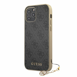 Puzdro Guess pre iPhone 12/12 Pro (6.1) GUHCP12MGF4GGR silikónové, sivé