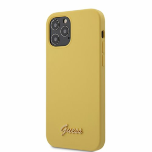 Puzdro Guess pre iPhone 12/12 Pro (6.1) GUHCP12MLSLMGYE silikónové, žlté