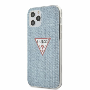 Puzdro Guess pre iPhone 12/12 Pro (6.1) GUHCP12MPCUJULLB silikónové, svetlomodré