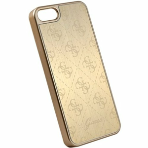 Puzdro Guess pre iPhone 5/5S/SE GUHCPSEMEGO silikónové, zlaté