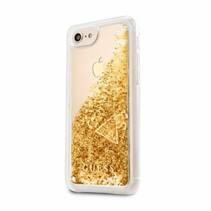Puzdro Guess iPhone 7/8 GUHCI8GLUFLGO silikónové s trblietkami - zlaté