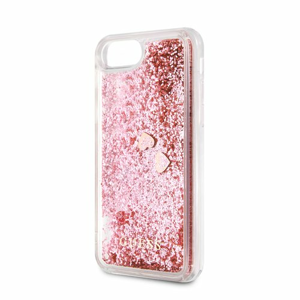 Puzdro Guess pre iPhone 8/SE2020 GUHCI8GLHRERG silikónové s trblietkami, ružové